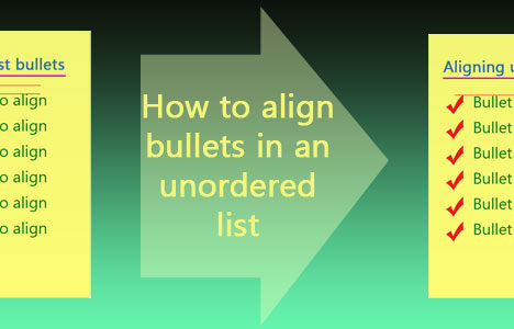How to align bullets in an unordered list