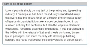 the div going to be position at the bottom of panel