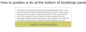 a div position at the bottom of bootstrap panel
