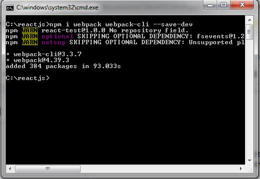 Webpack and webpack-cli installation command