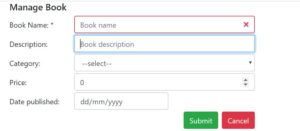 reactjs validation for book name
