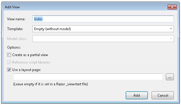 Setting up ASP.NET view settings