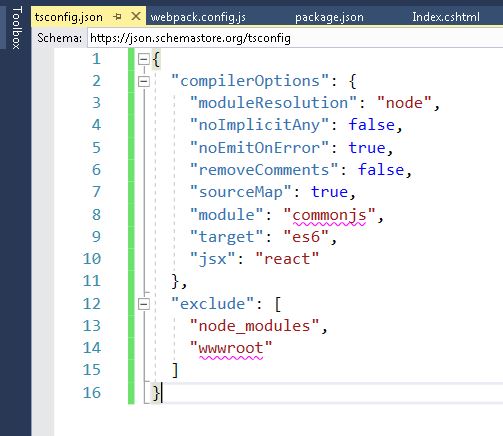 sample typescript configurations file